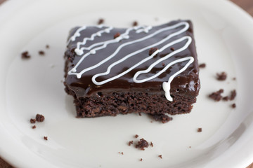 Chocolate Fudge Brownies with Chocolate Ganache and White Chocol