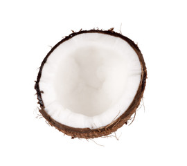 Fresh coconut on white background
