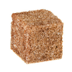 Brown sugar cube isolated