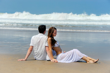 Young couple on a beach