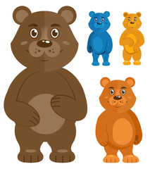Decorative teddy bears icons set