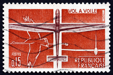 Postage stamp France 1962 Glider, Sport Aviation