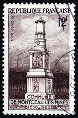 Postage stamp France 1956 Miners Monument