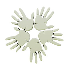 Hands success gray 3D graphic