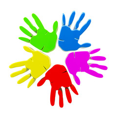 Hands colorful logo vector