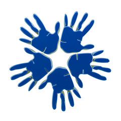 Hands blue 3D logo