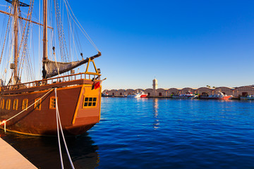 Obraz na płótnie Canvas Gandia port puerto Valencia in Mediterranean Spain
