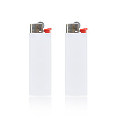 White cigarette lighter isolated on a white background