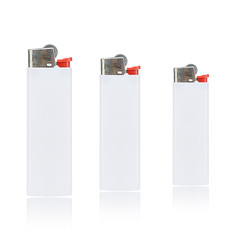 White cigarette lighter isolated on a white background