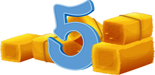 Five bundles of hays