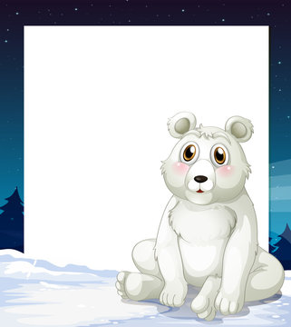 An empty template with a polar bear