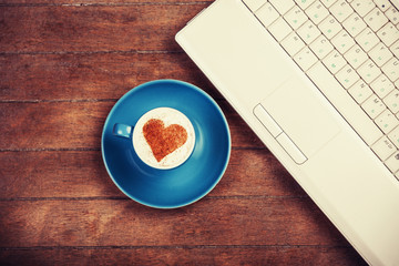 Cup of сoffee with shape heart