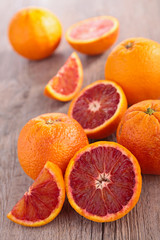 blood orange on wood