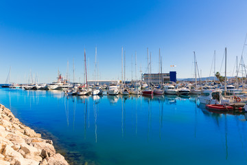 Fototapeta na wymiar Gandia Nautico Marina boats in Mediterranean Spain
