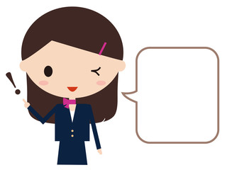受付女性　イラスト