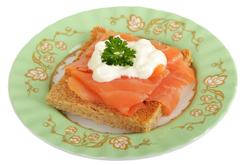 Smoked Salmon and Cottage Cheese on Toast