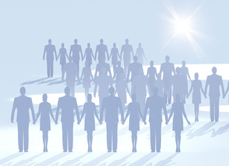 手を繋ぐビジネスマン