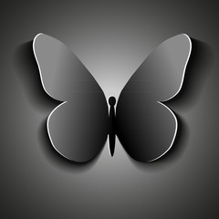 Symbol butterfly cut out of paper. Vector/ Eps10