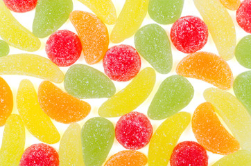 Pieces of marmalade isolated