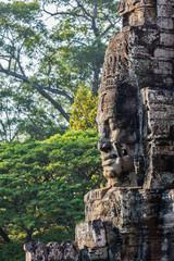 Fototapeta na wymiar Twarz Świątynia Bajon, Angkor, Kambodża