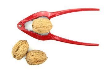 Metal nutcracker with walnuts