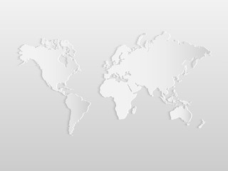 Fototapeta na wymiar Paper World Map