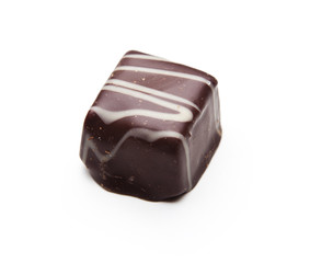 Chocolate piece on a white background