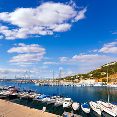 Fototapeta na wymiar Javea Xabia Yacht Club Marina w Alicante Hiszpania