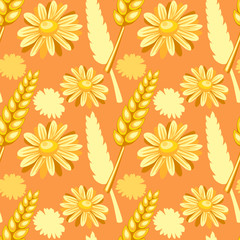 summer field seamless pattern