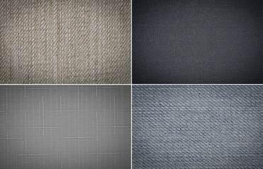 Fototapeta premium Set fabric texture background
