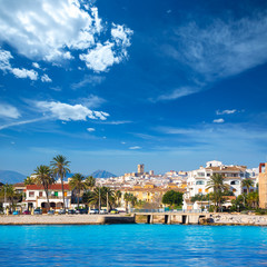 Javea Xabia skyline from Mediterranean sea Spain