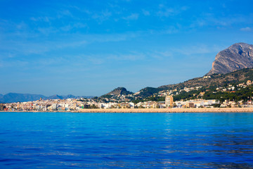 Javea Xabia skyline from Mediterranean sea Spain