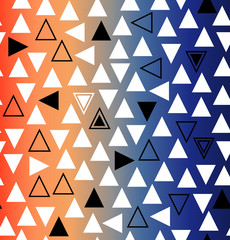 Fototapeta na wymiar Geometric gradient seamless pattern with triangles