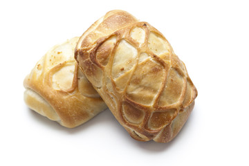 bakery products on white background