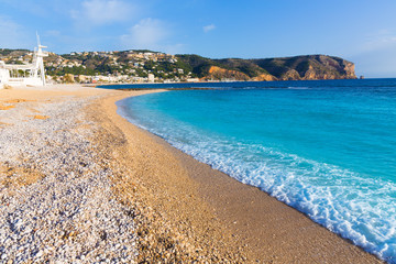 Fototapeta na wymiar Javea Xabia playa Benissero Muntanyar in Alicante
