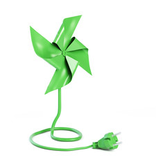 Pinwheel with a power cord