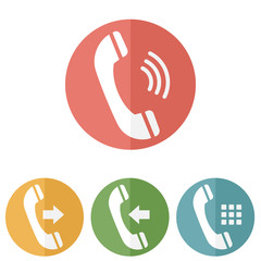 Phone icons on white background. Vector illustration.