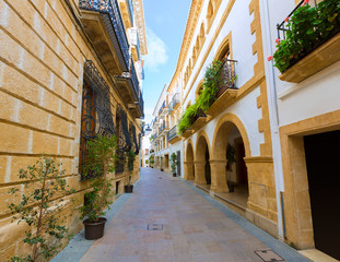 Fototapeta na wymiar Javea Xabia old town streets in Alicante Spain