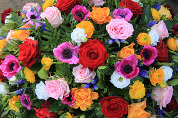 Bright colored bridal flowers