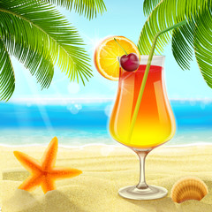 Fototapeta na wymiar beach drink
