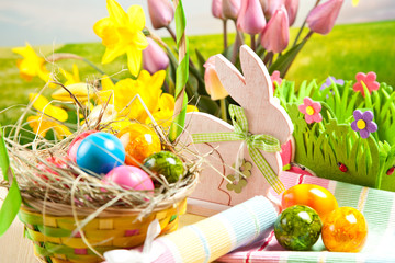 Fototapeta premium Ostern tischdeko