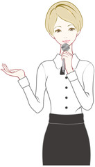 女性　マイク　紹介