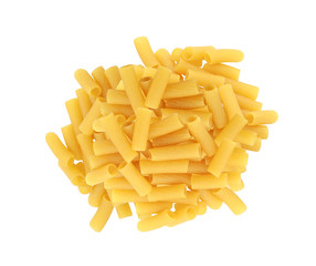 Delicious pasta with pesto on plate isolated on white