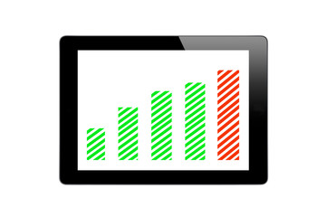 Black Touch Screen Tablet with Financial Graph