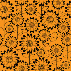 chamomile flowers seamless pattern