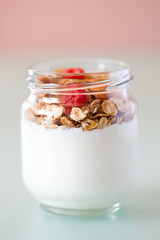 delicious and healthy yogurt with granola