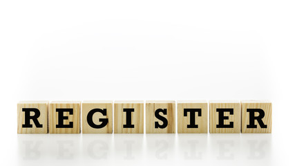 Conceptual image with the word Register
