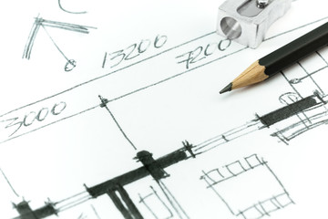 House plan drawing detail