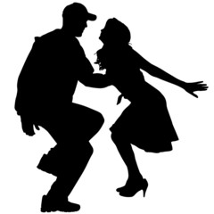 Vector silhouette of people.