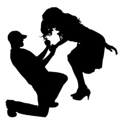 Vector silhouette of people.